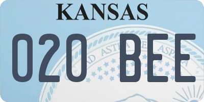 KS license plate 020BEE
