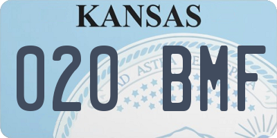 KS license plate 020BMF