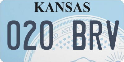 KS license plate 020BRV