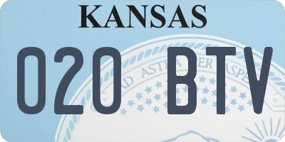KS license plate 020BTV