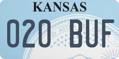 KS license plate 020BUF