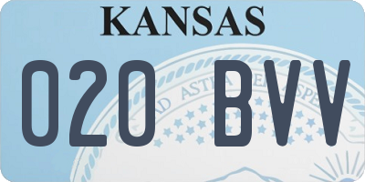 KS license plate 020BVV