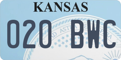 KS license plate 020BWC