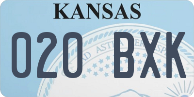 KS license plate 020BXK