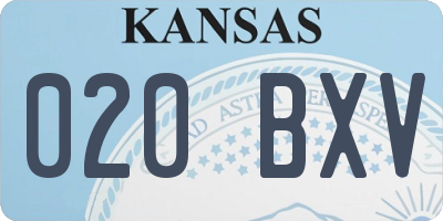 KS license plate 020BXV