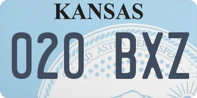 KS license plate 020BXZ
