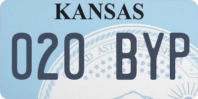 KS license plate 020BYP