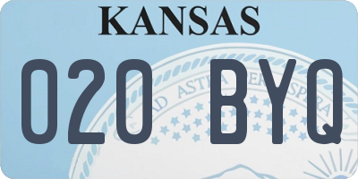 KS license plate 020BYQ