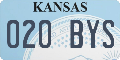 KS license plate 020BYS