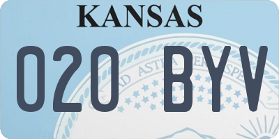 KS license plate 020BYV
