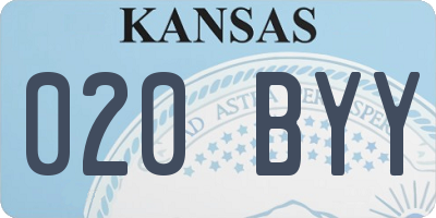 KS license plate 020BYY