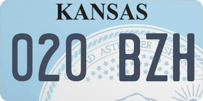 KS license plate 020BZH