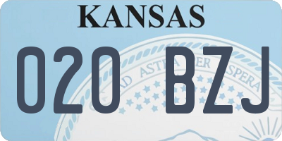 KS license plate 020BZJ