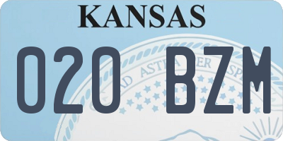 KS license plate 020BZM