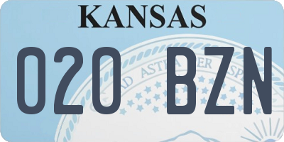 KS license plate 020BZN