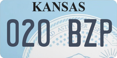 KS license plate 020BZP