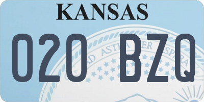 KS license plate 020BZQ