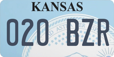 KS license plate 020BZR