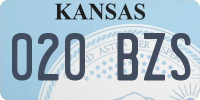 KS license plate 020BZS