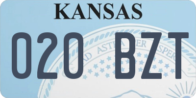 KS license plate 020BZT