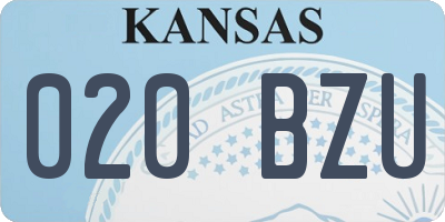 KS license plate 020BZU