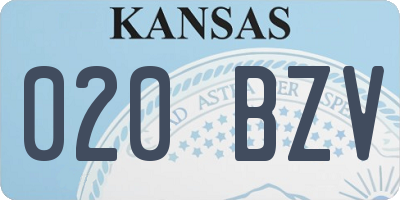 KS license plate 020BZV