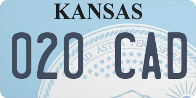 KS license plate 020CAD