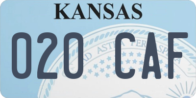 KS license plate 020CAF