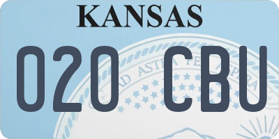 KS license plate 020CBU