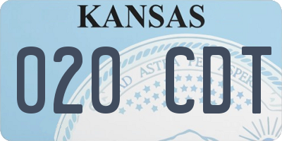 KS license plate 020CDT