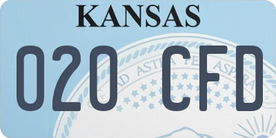 KS license plate 020CFD