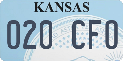 KS license plate 020CFO