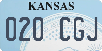 KS license plate 020CGJ