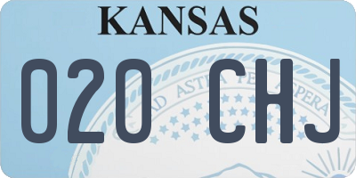 KS license plate 020CHJ