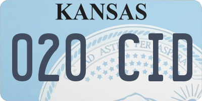 KS license plate 020CID