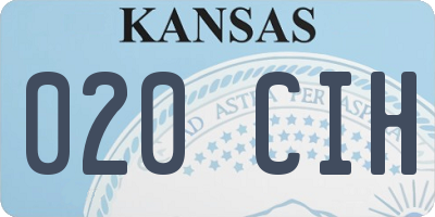 KS license plate 020CIH