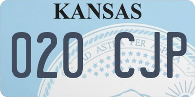 KS license plate 020CJP
