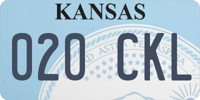 KS license plate 020CKL