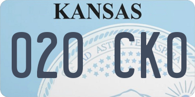KS license plate 020CKO