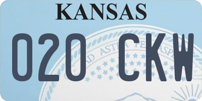 KS license plate 020CKW