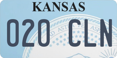 KS license plate 020CLN
