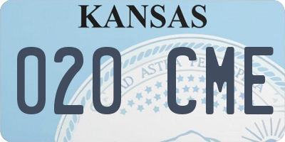 KS license plate 020CME