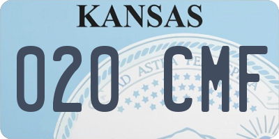KS license plate 020CMF