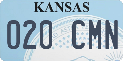 KS license plate 020CMN
