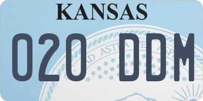 KS license plate 020DDM