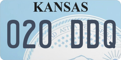 KS license plate 020DDQ
