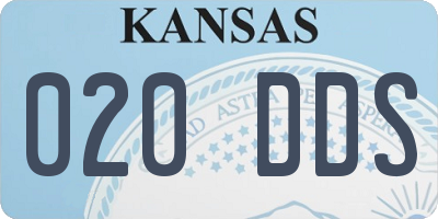 KS license plate 020DDS
