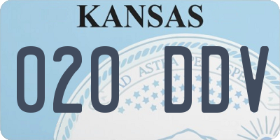 KS license plate 020DDV