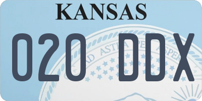 KS license plate 020DDX