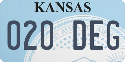 KS license plate 020DEG